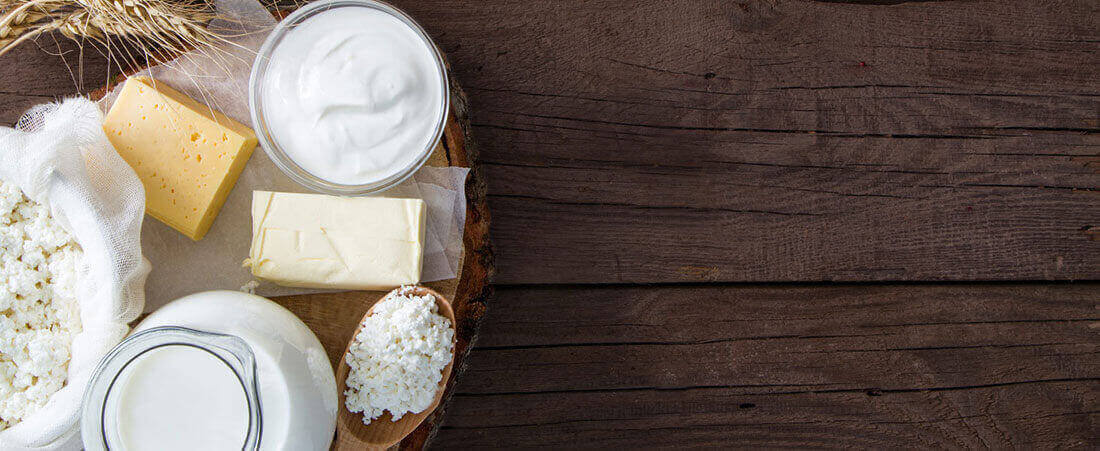 Image of table with dairy products